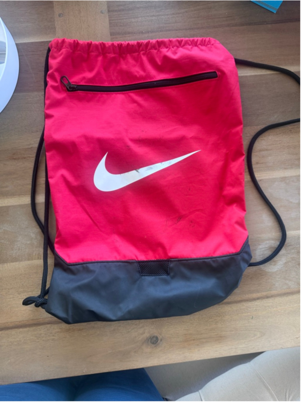 Nike Red Black Drawstring Backpack One Size